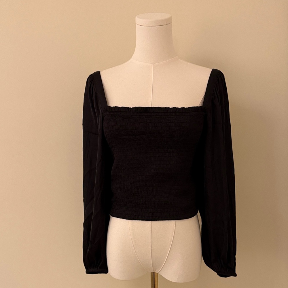 J. Crew Black Long Sleeve Blouse
